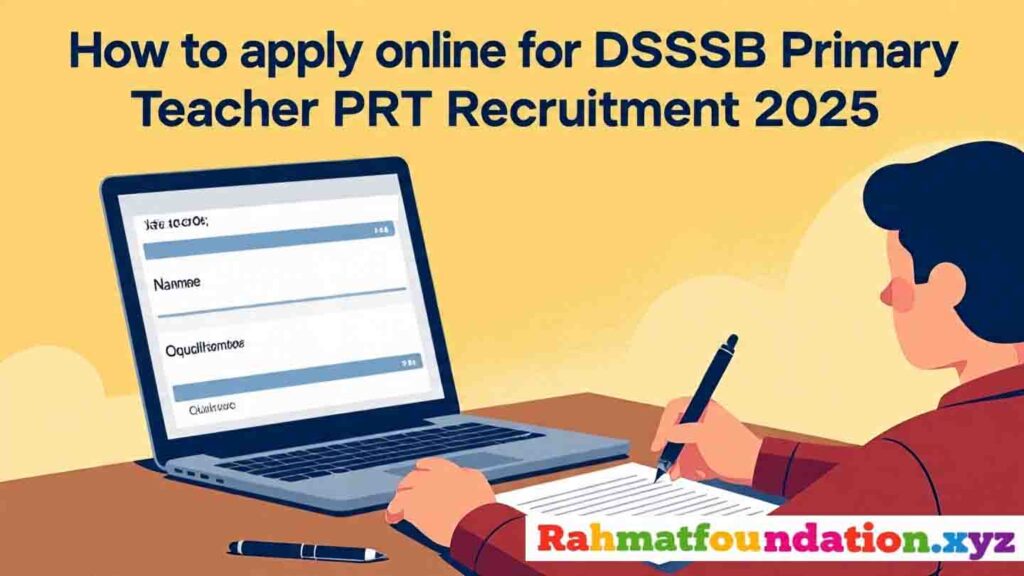 How to apply online for DSSSB Primary Teacher PRT Recruitment 2025