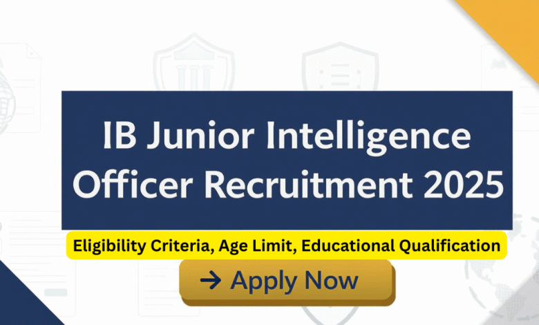 IB Junior Intelligence Officer Recruitment 2025 application process. Apply Now for