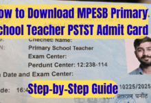 MPESB Primary School Teacher PSTST Admit Card